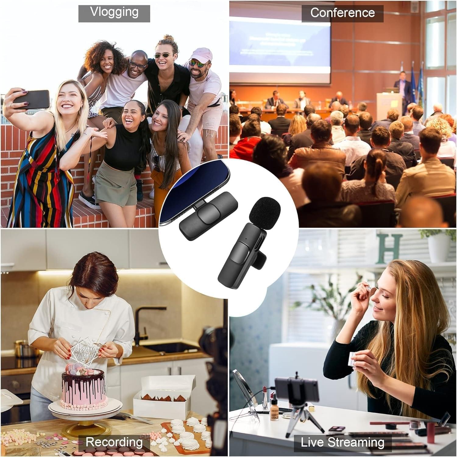 K9 Dual Wireless Microphone Plug and Play Type-C Lavalier Mic